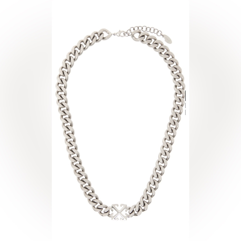 Off-White Silver Arrow Chain Necklace
